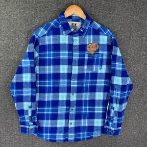 Cakeworthy ET Flannel Shirt Men Extra Large Blue Plaid PHONE HOME